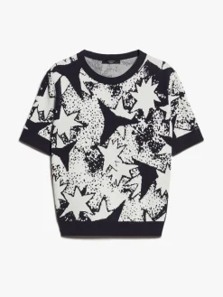 Jacquard viscose yarn T-shirt