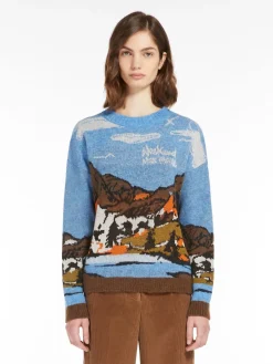 Jacquard wool and alpaca sweater