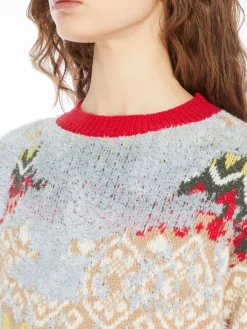 Jacquard wool-blend sweater