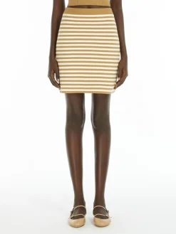 Jacquard yarn mini skirt