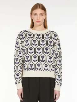 Jacquard-knit cotton sweater