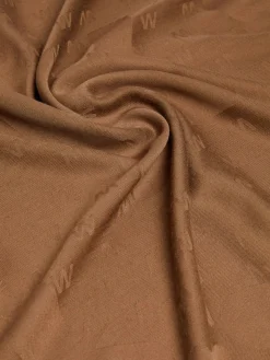 Jacquard-knit viscose and wool shawl