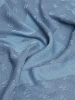 Jacquard-knit viscose and wool shawl