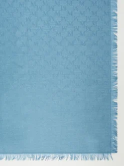 Jacquard-knit wool and silk stole