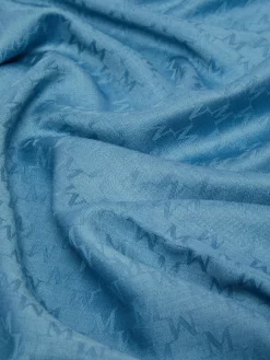 Jacquard-knit wool and silk stole