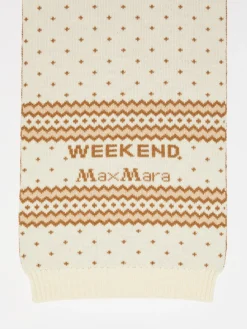 Jacquard-knit wool scarf