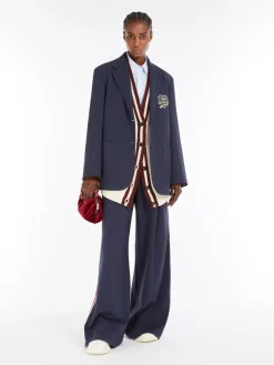 Jersey blazer with embroidery