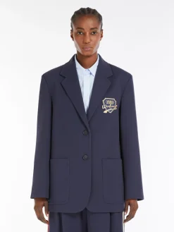 Jersey blazer with embroidery