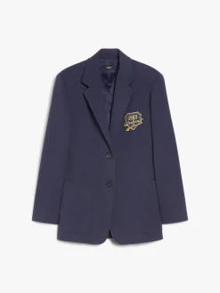 Jersey blazer with embroidery