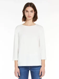 Jersey boat-neck T-shirt