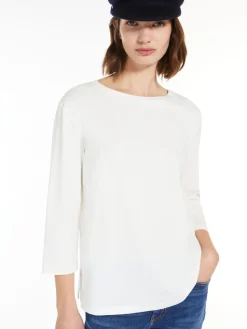 Jersey boat-neck T-shirt