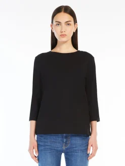 Jersey boat-neck T-shirt