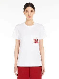Jersey T-shirt with embroidered pocket