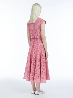 Lace dress with flounces