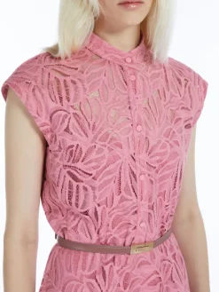 Lace dress with flounces