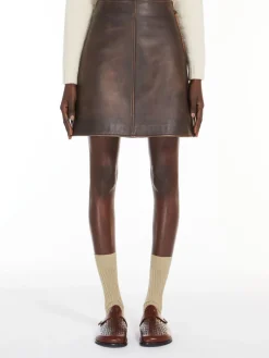 Leather mini skirt