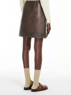 Leather mini skirt