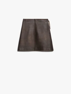 Leather mini skirt