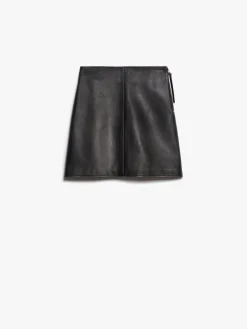 Leather mini skirt