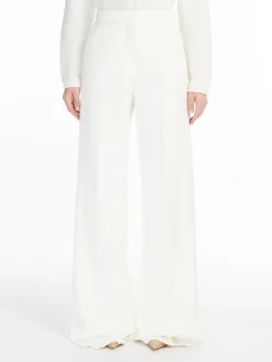 Long compact jersey trousers