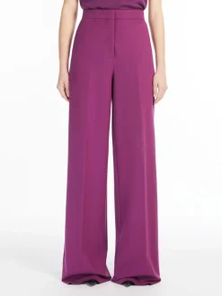 Long compact jersey trousers