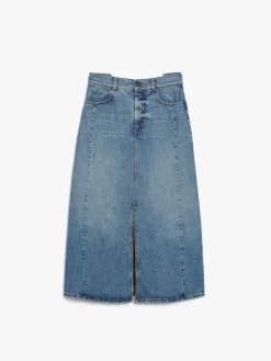 Long, cotton-denim skirt