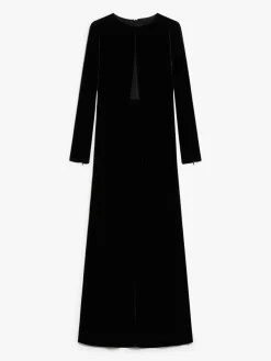 Long dress in sateen velvet