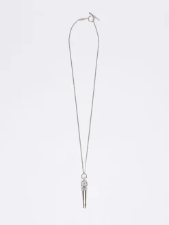 Long metal pendant necklace