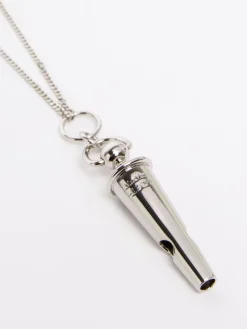 Long metal pendant necklace