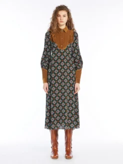 Long silk crepe dress