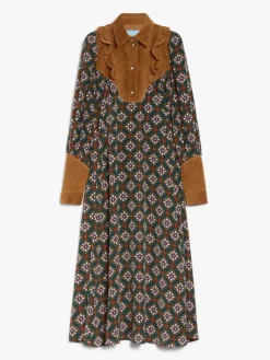 Long silk crepe dress