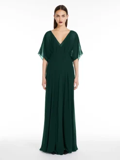 Long silk georgette dress