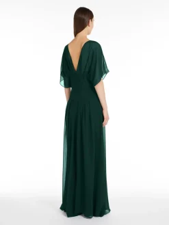 Long silk georgette dress