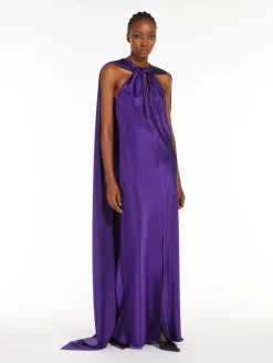 Long silk-satin dress