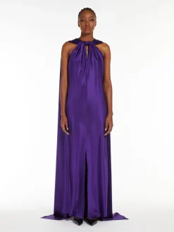 Long silk-satin dress