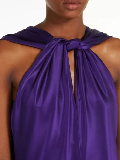 Long silk-satin dress