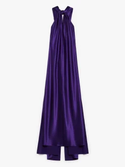 Long silk-satin dress