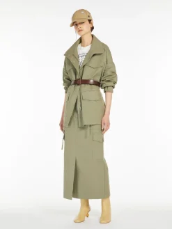 Long skirt in cotton canvas