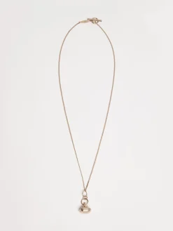 Long stamp-pendant necklace