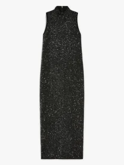Long, viscose-yarn sequin dress