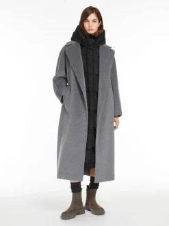 Long water-repellent taffeta gilet