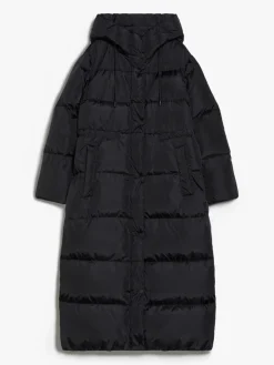 Long water-repellent taffeta down jacket