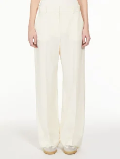 Long wool trousers