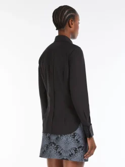 Men’s-style cotton crepe shirt