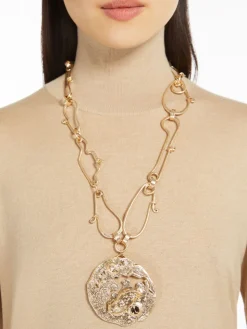 Metal brooch necklace