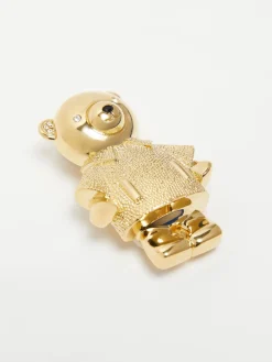 Metal teddy bear brooch