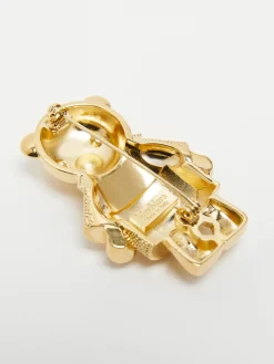 Metal teddy bear brooch