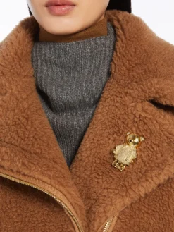Metal teddy bear brooch