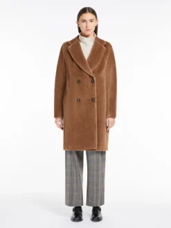 Midi alpaca and wool coat