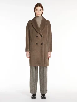 Midi alpaca and wool coat